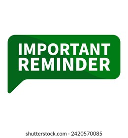 Texto De Recordatorio Importante En Forma De Rectángulo Verde Para El Anuncio De Información Promoción Comercial Marketing Social Media
