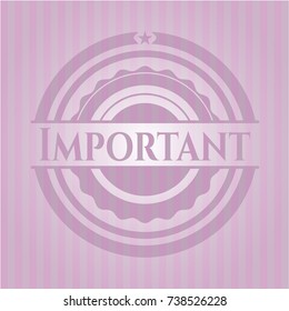 Important retro pink emblem