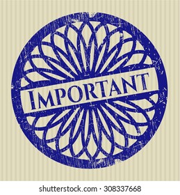 Important rubber grunge stamp