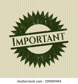 Important rubber stamp with grunge texture