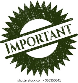 Important rubber stamp with grunge texture