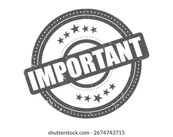 Important Rubber Stamp Seal with a Dotted Circle