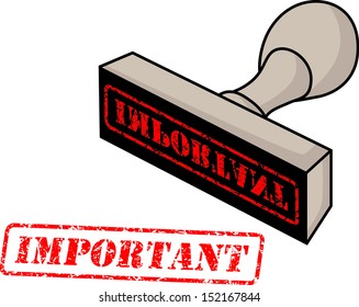 Important rubber stamp vector illustration.
