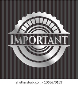  Important silver badge or emblem