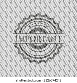 Important silver color badge or emblem. Scales pattern. Vector Illustration. Detailed. 