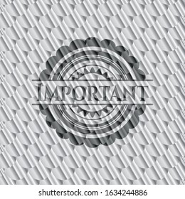 Important silver color emblem. Scales pattern. Vector Illustration. Detailed.