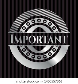 Important silver emblem. Vector Illustration. Mosaic.