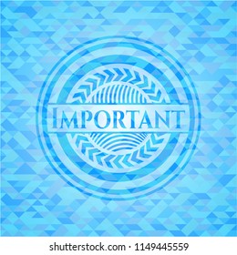 Important sky blue mosaic emblem
