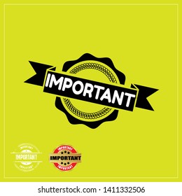 important stamp with shadow. rubber stamp
