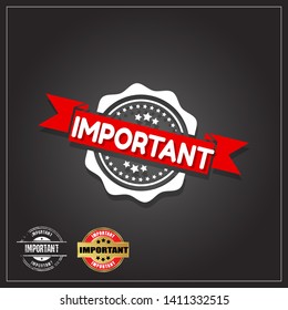 important stamp with shadow. rubber stamp