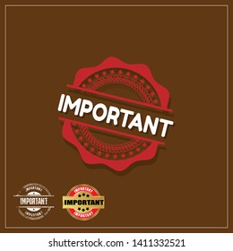 important stamp with shadow. rubber stamp