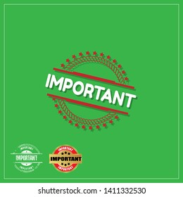important stamp with shadow. rubber stamp