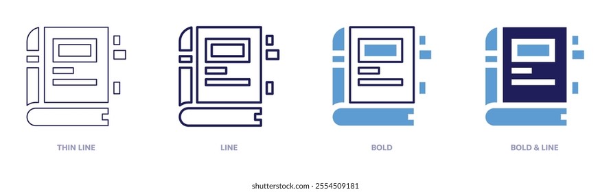 Important topics icon in 4 different styles. Thin Line, Line, Bold, and Bold Line. Duotone style. Editable stroke.