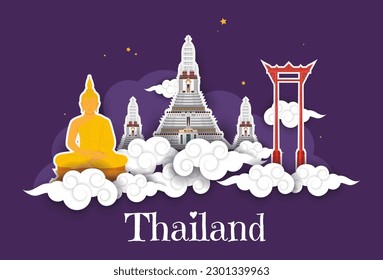 Una importante atracción turística en Tailandia, monumento en Bangkok Wat Arun Ratchawararam, Gran Buda, Gigante Swing, turistas de todo el mundo vienen siempre a ver la belleza.