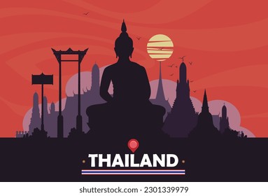 An important tourist attraction in Thailand, Landmark in Bangkok Wat Arun Ratchawararam, Big Budha, Giant Swing, tourists all over the world always come to see the beauty.
