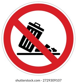 An important warning symbol to prevent littering, promoting cleanliness and environmental responsibility in public areas.