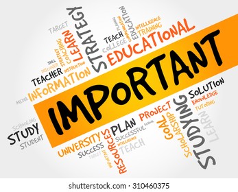 IMPORTANT word cloud, education concept