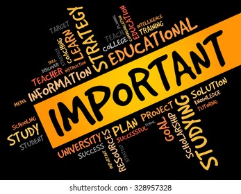 IMPORTANT word cloud, education concept