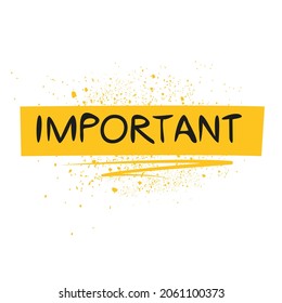 (important) yellow text marker, Vector Illustration.