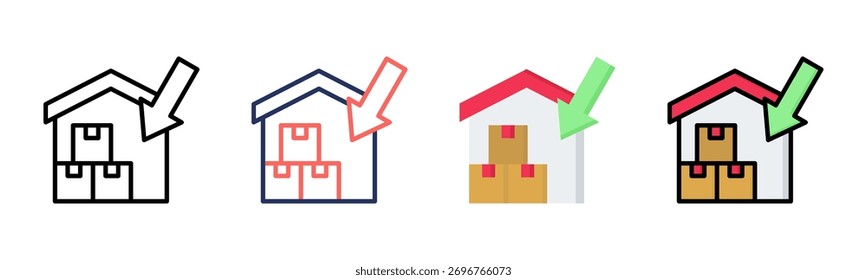 Conjunto de iconos de importación colección de estilos múltiples