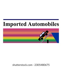 imported automobiles sticker template vector