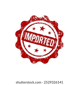 Imported - czerwony gumowy setempel z efektem grunge