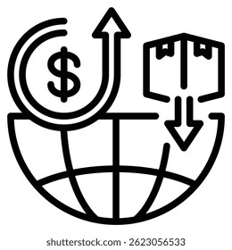 Imported Inflation icon line vector illustration