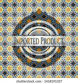 Imported Product arabic emblem background. Arabesque decoration.