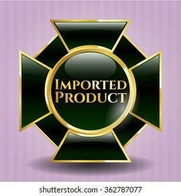 Emblema brillante del producto importado