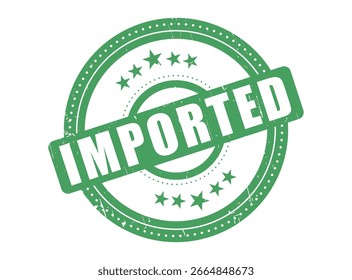 Imported Rubber Stamp Seal with a Dotted Circle