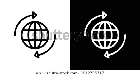 Import-export icon set. Black illustration isolated for graphic and web design