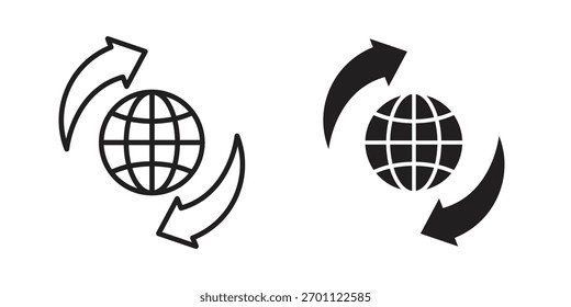 Glifo de Vector de icono de importación-exportación plano y paquete de línea de trazo de moda