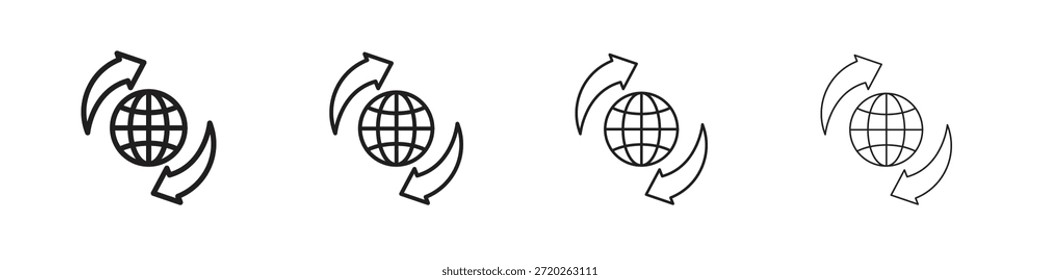 Iconos de importación-exportación Signo de Vector de contorno