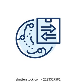 Importexport service olor line icon. Pictogram for web page