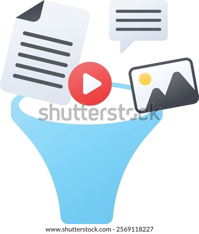 importing files into Funnel concept, Webhook or filter requests vector color icon design, Web hosting service Symbol, Computing machines Sign, Internet Application Management stock illustration