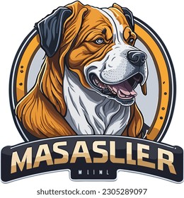 Eine imposante Ikone eines mächtigen Hundes, symbolisiert Stärke und Wildheit mit einer beherrschenden Präsenz.