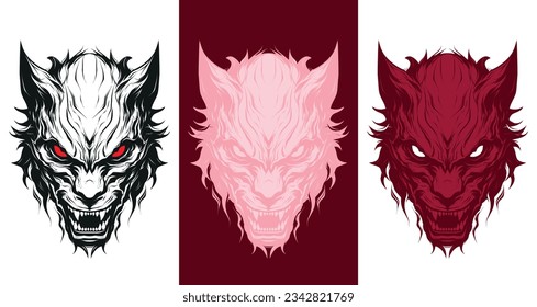  An imposing silhouette of a beast's head, exuding raw strength and primal allure, a captivating representation of untamed power and mystery.