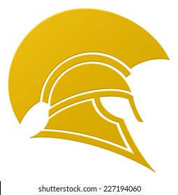 An Imposing Spartan Or Trojan Helmet In Profile Icon 