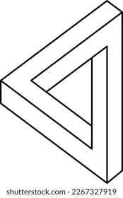 construcción geométrica 3d imposible conocida como triángulo de Penrose - ilustración vectorial aislada