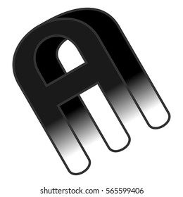 Impossible alphabet symbol. Letter A. Vector illustration