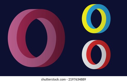 Impossible circle shape. Colors gradient infinite circular shape.