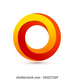 Impossible Circle Sign. Abstract Design, Impossible Object. Logo Template. Vector Illustration.