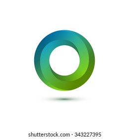 Impossible Circle Sign. Abstract Design, Impossible Object. Logo Template. Vector Illustration.