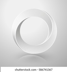 Impossible Circle Sign. Optical Illusion. Vector Illustration isolated on white. Sacred geometry. 