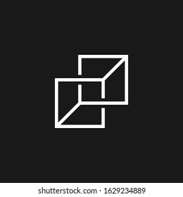 Impossible Cube Logo Element Outline Stock Vector (Royalty Free ...