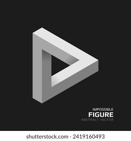 Impossible figure. 3D abstract optical illusion. Vector illustration.