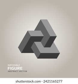 Impossible figure. 3D abstract optical illusion. Vector illustration.