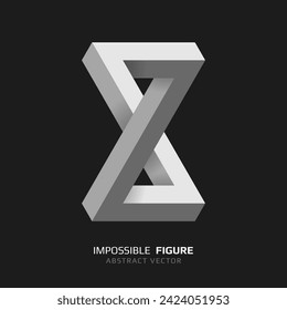 Impossible figure. 3D abstract optical illusion. Vector illustration.