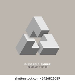 Impossible figure. 3D abstract optical illusion. Vector illustration.