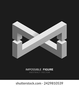 Impossible figure. 3D abstract optical illusion. Vector illustration.